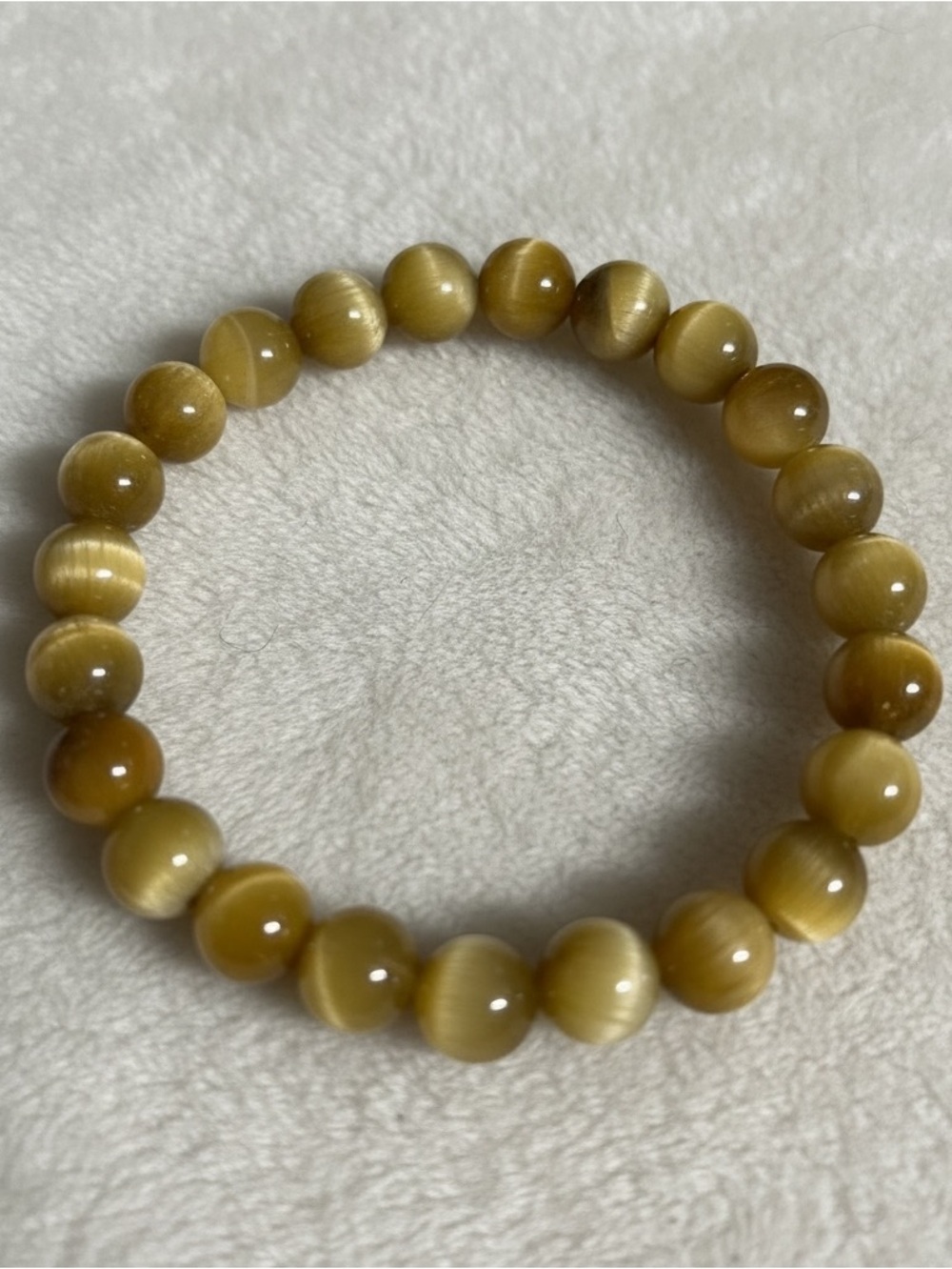 Yellow Tiger Eye Beaded Stretch Bracelet handmade